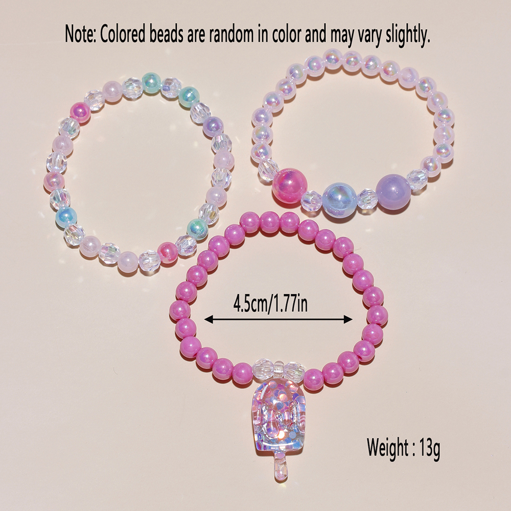 Princess Cute Sweet Pentagram Ice Cream Shell Beaded Arylic Resin Beaded Girl's Bracelets display picture 16