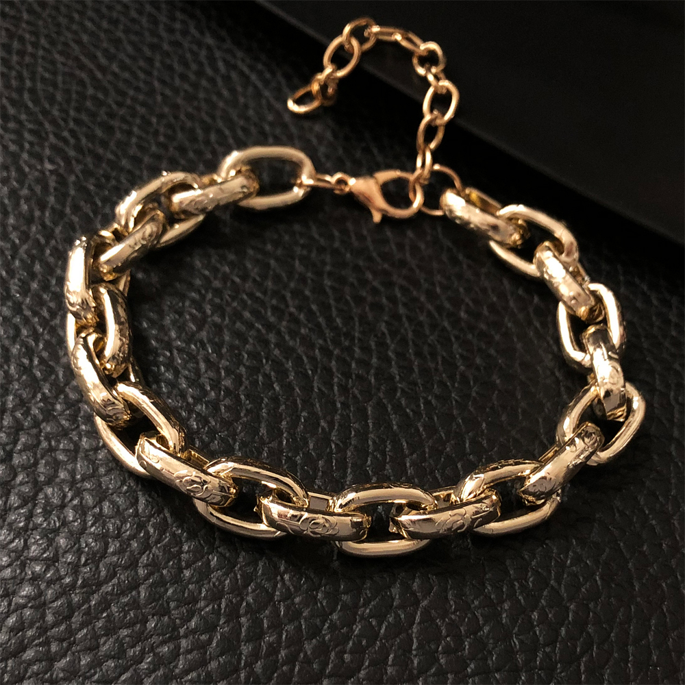 Exaggerated Solid Color Alloy Plating Chain Gold Plated Women's Bracelets display picture 6