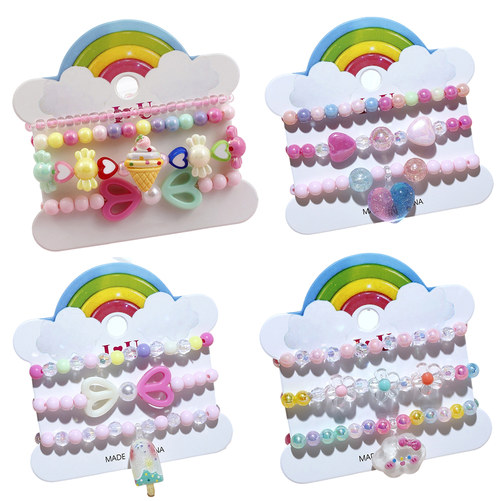 Princess Cute Sweet Clouds Ice Cream Heart Shape Arylic Resin Girl's Bracelets display picture 1