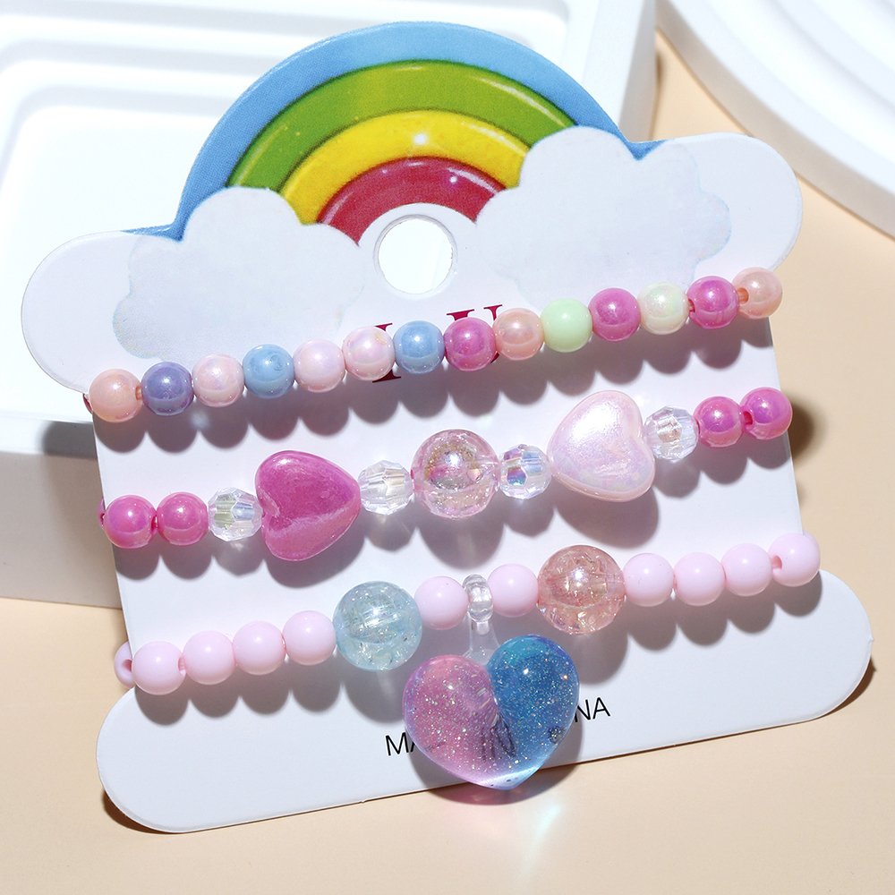 Princess Cute Sweet Clouds Ice Cream Heart Shape Arylic Resin Girl's Bracelets display picture 4