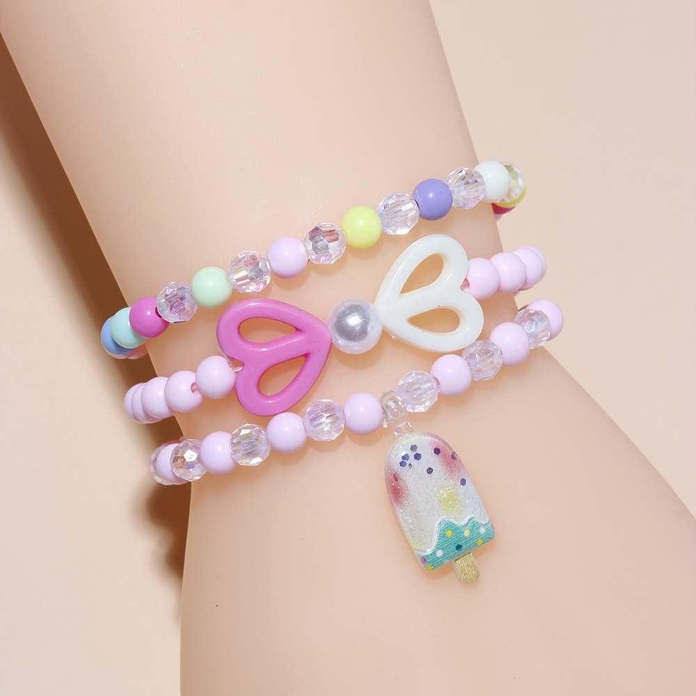 Princess Cute Sweet Clouds Ice Cream Heart Shape Arylic Resin Girl's Bracelets display picture 11