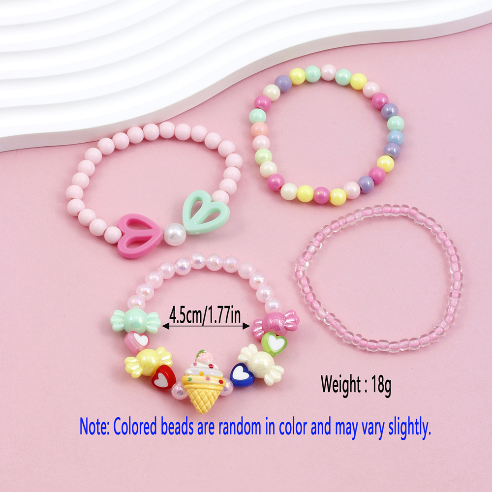 Princess Cute Sweet Clouds Ice Cream Heart Shape Arylic Resin Girl's Bracelets display picture 17