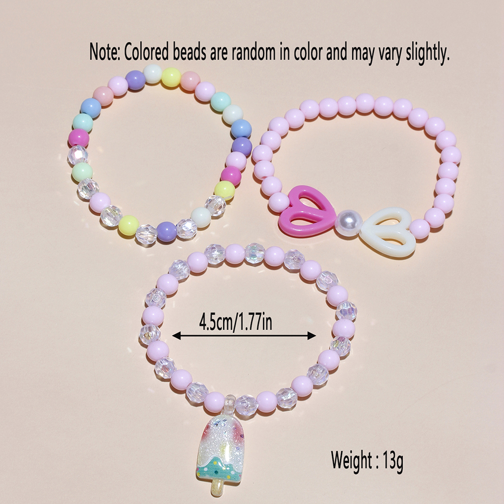 Princess Cute Sweet Clouds Ice Cream Heart Shape Arylic Resin Girl's Bracelets display picture 10