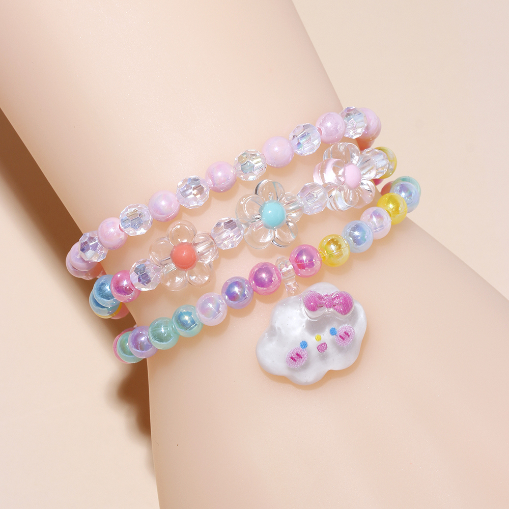 Princess Cute Sweet Clouds Ice Cream Heart Shape Arylic Resin Girl's Bracelets display picture 12