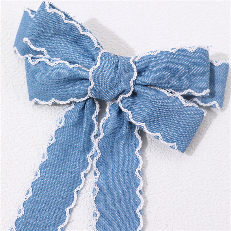 Sweet Solid Color Bow Knot Cloth Hair Clip display picture 4