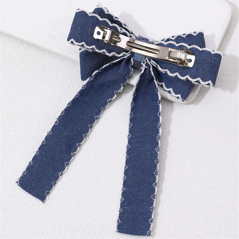 Sweet Solid Color Bow Knot Cloth Hair Clip display picture 12