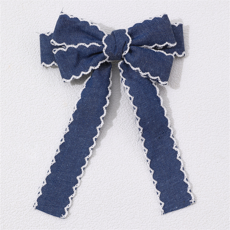 Sweet Solid Color Bow Knot Cloth Hair Clip display picture 9
