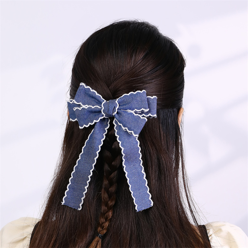 Sweet Solid Color Bow Knot Cloth Hair Clip display picture 11