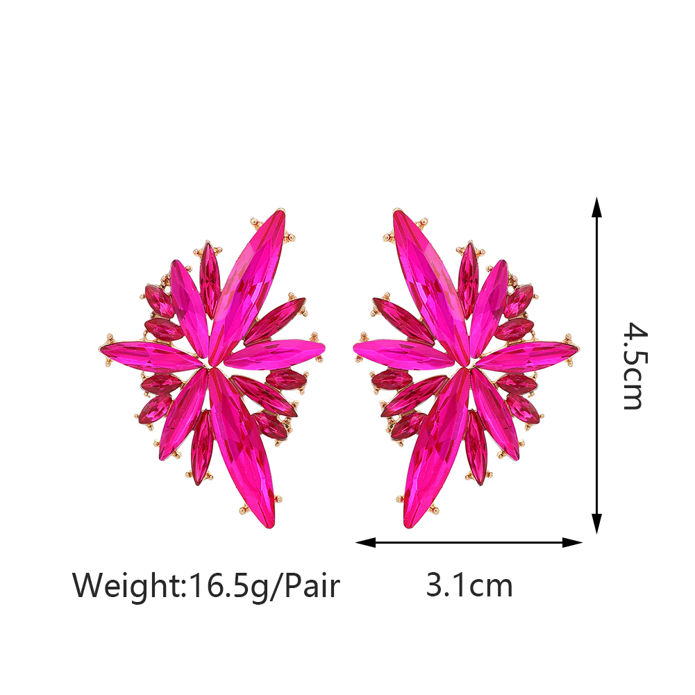 1 Pair Glam Geometric Wings Plating Inlay Alloy Zinc Alloy Glass Ear Studs display picture 9