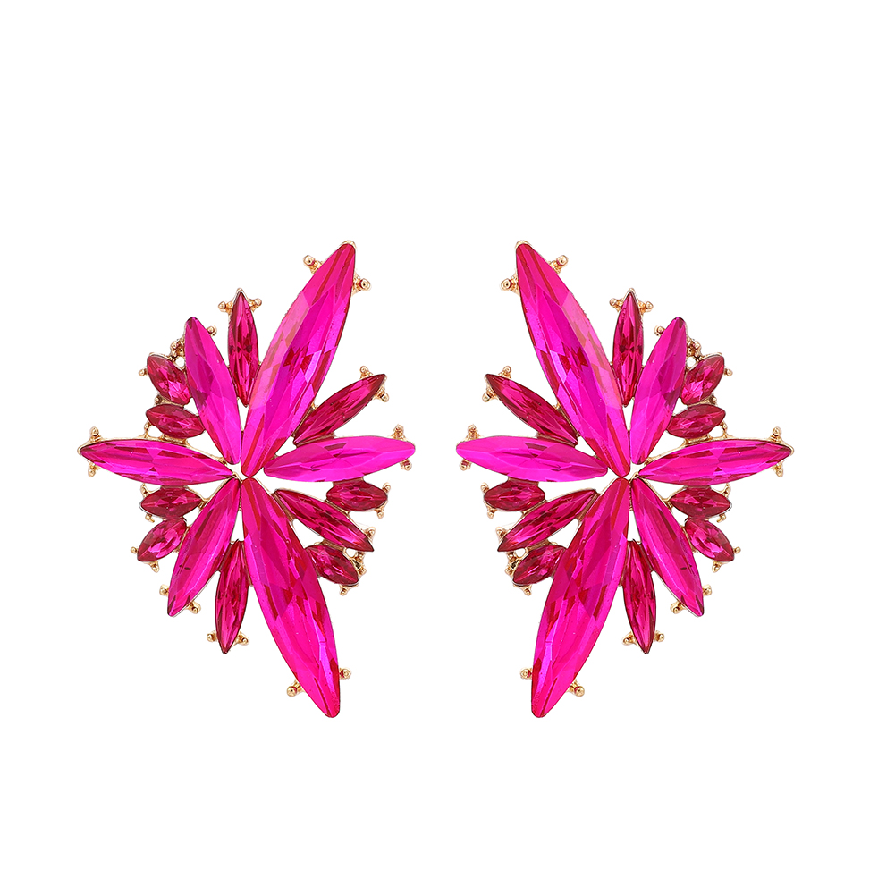 1 Pair Glam Geometric Wings Plating Inlay Alloy Zinc Alloy Glass Ear Studs display picture 8