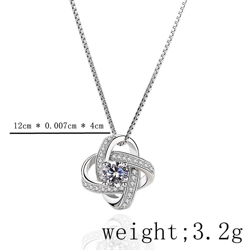 Elegant Luxurious Solid Color Sterling Silver Inlay Zircon Silver Plated Pendant Necklace display picture 1