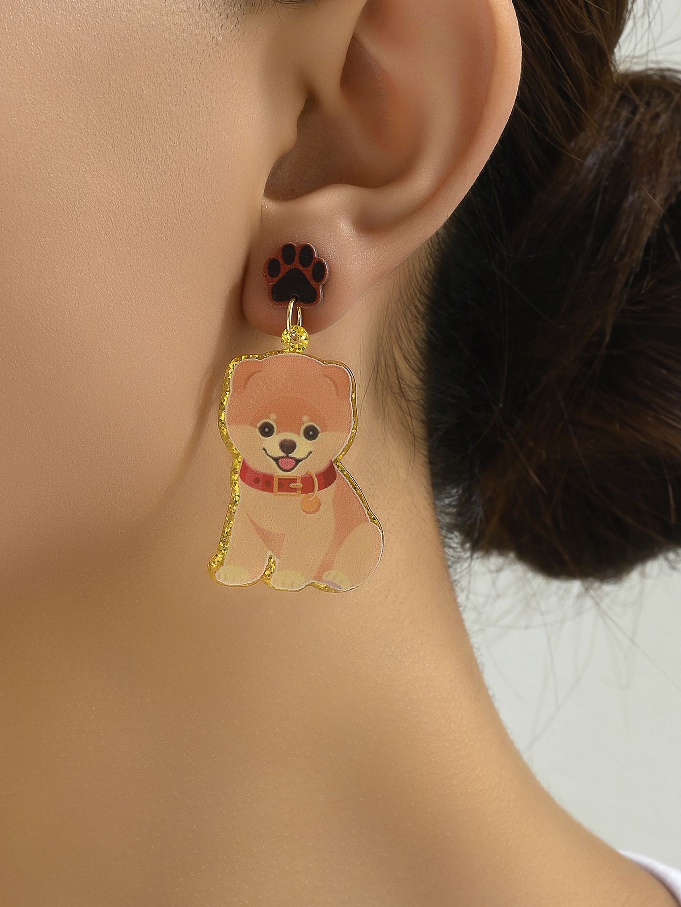 1 Pair Cute Dog Arylic Drop Earrings display picture 5