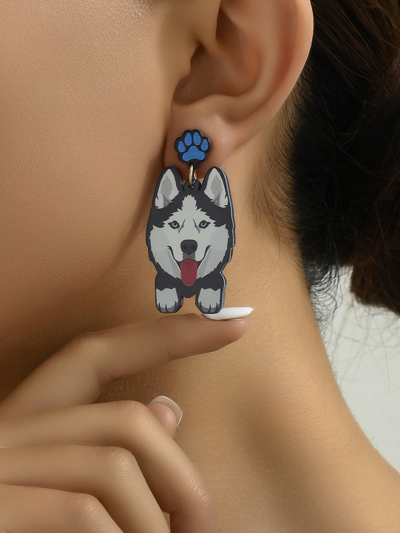 1 Pair Cute Dog Arylic Drop Earrings display picture 8