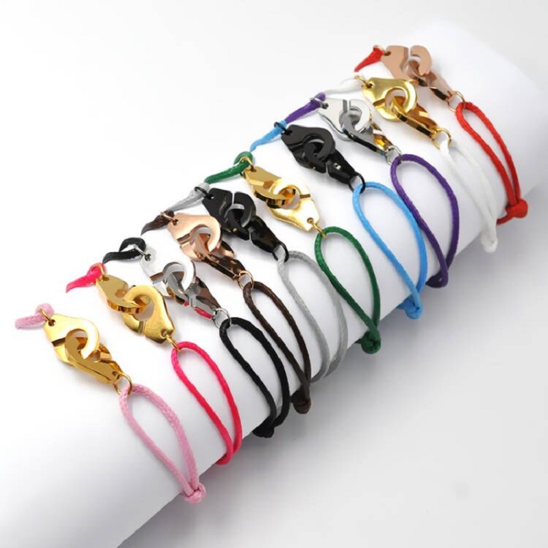 Elegant Handcuffs Stainless Steel Rope Plating Braid 18k Gold Plated Bracelets display picture 3