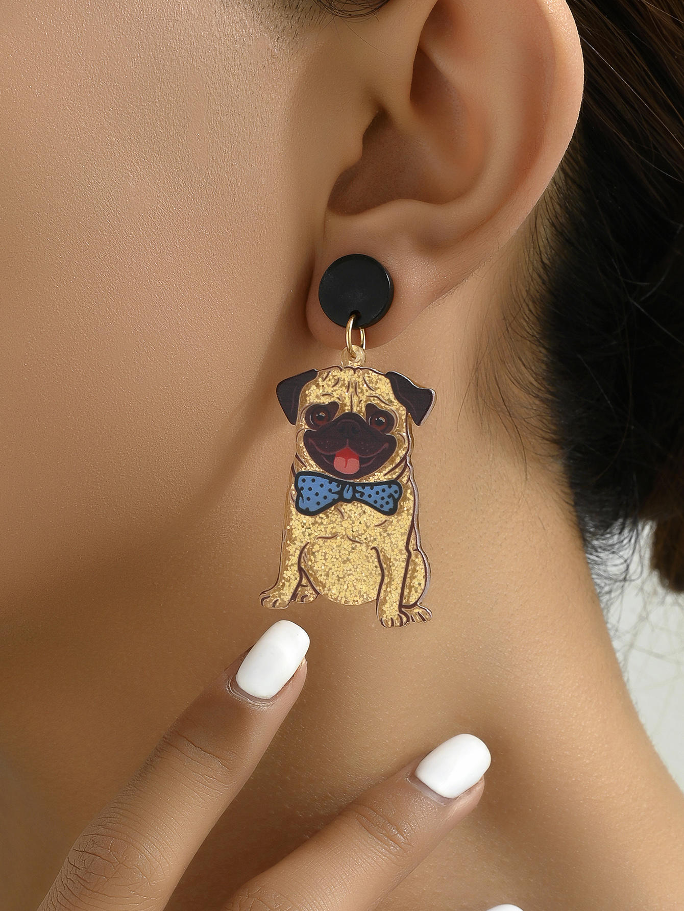 1 Pair Cute Dog Arylic Drop Earrings display picture 12