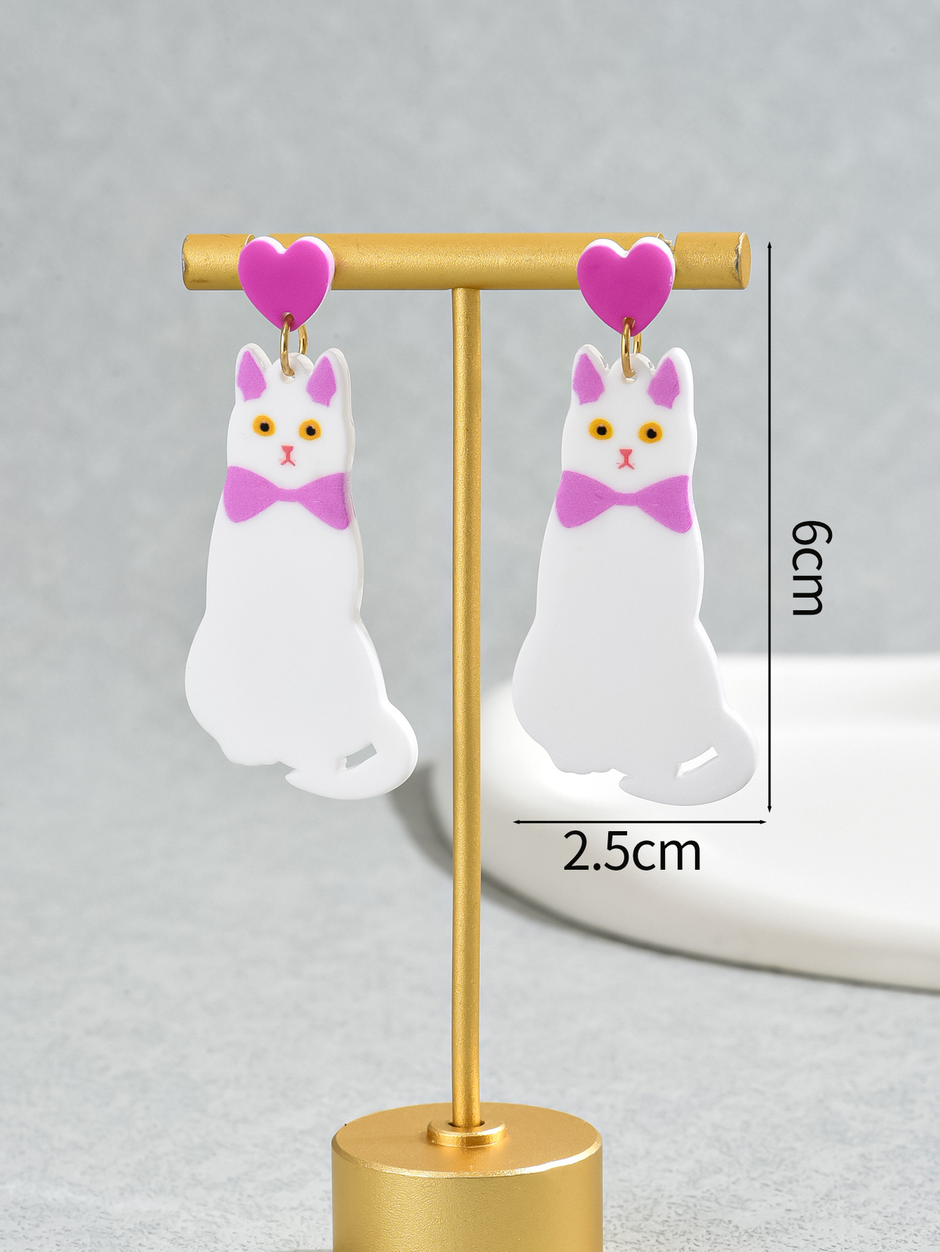 1 Pair Cute Dog Arylic Drop Earrings display picture 16