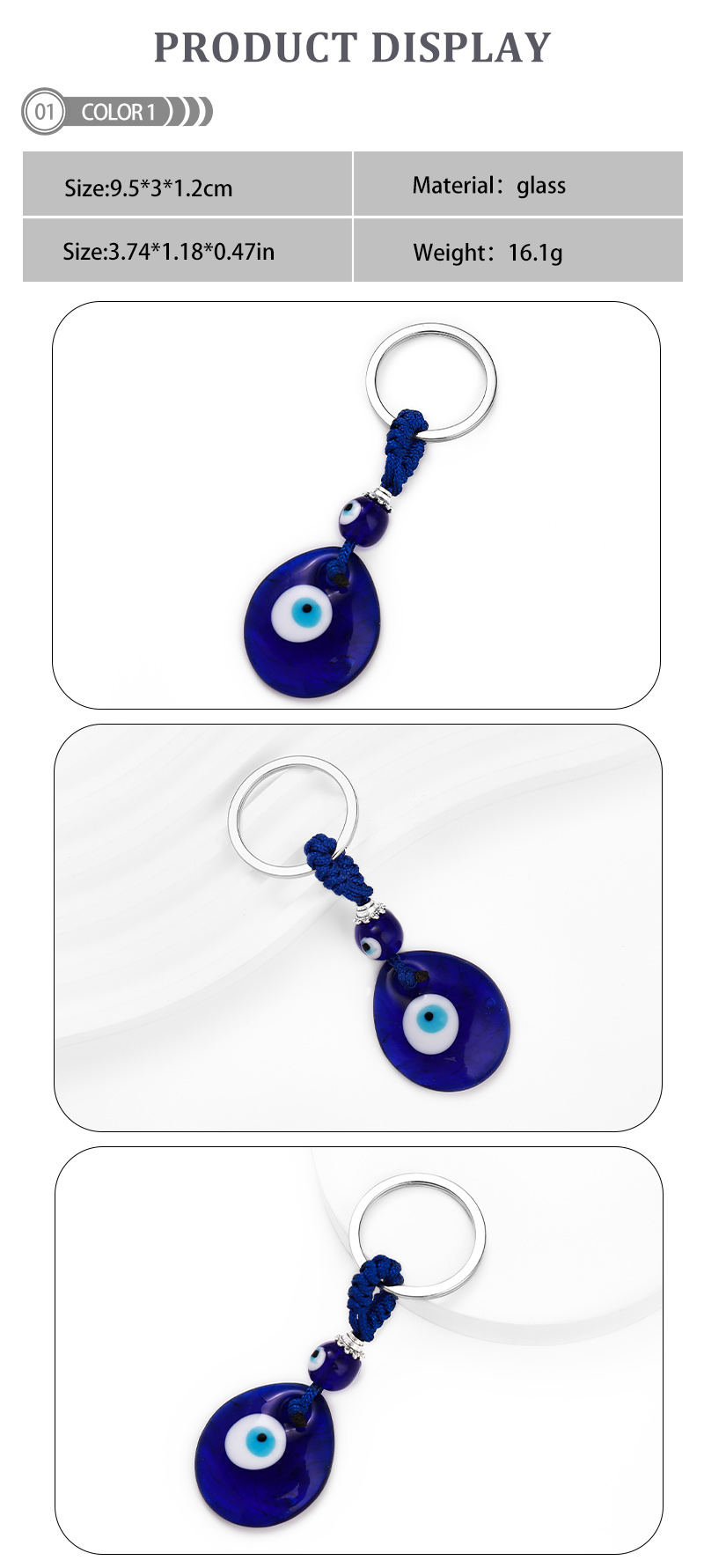 Simple Style Devil's Eye Glass Casting Bag Pendant Keychain display picture 1