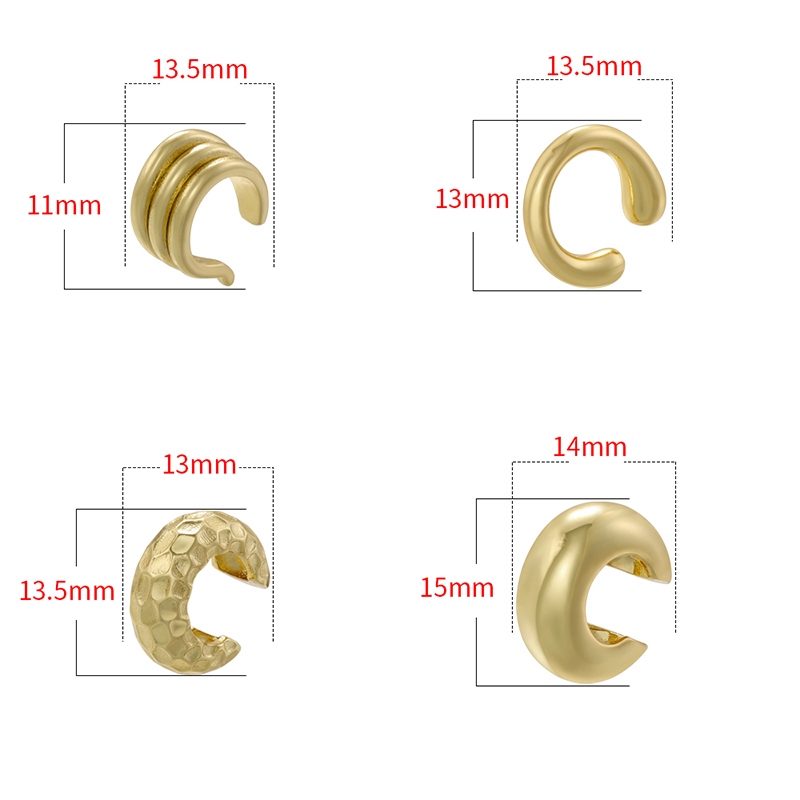 1 Pair Retro Simple Style C Shape Plating Copper 18k Gold Plated Earrings display picture 10