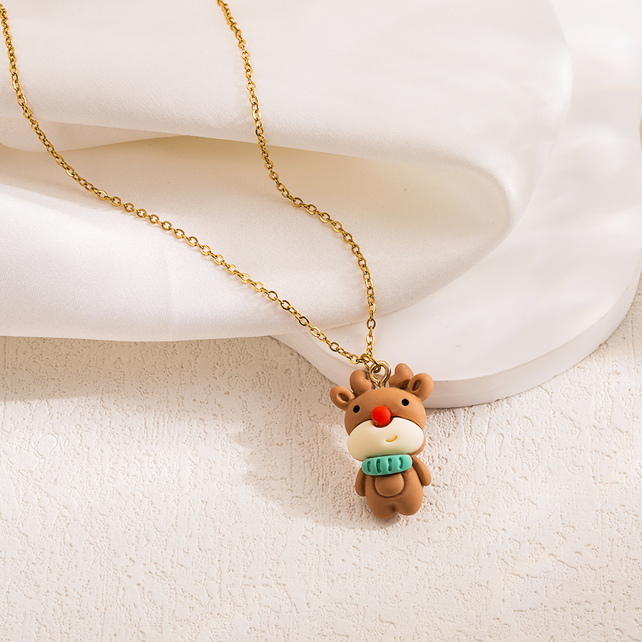 Cute Sweet Cartoon Character Stainless Steel Plating 18k Gold Plated Pendant Necklace display picture 1