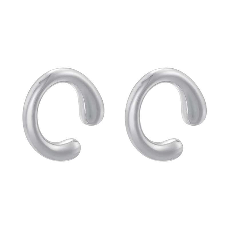 1 Pair Retro Simple Style C Shape Plating Copper 18k Gold Plated Earrings display picture 1