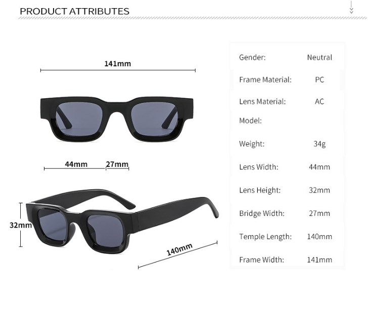 Fashion Ac Square Full Frame Men's Sunglasses display picture 5