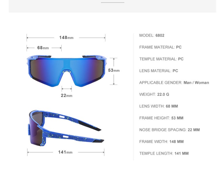 One-piece Bicycle Sunglasses Men Wholesale Colorful Outdoor Sports Cycling Sunglasses display picture 4