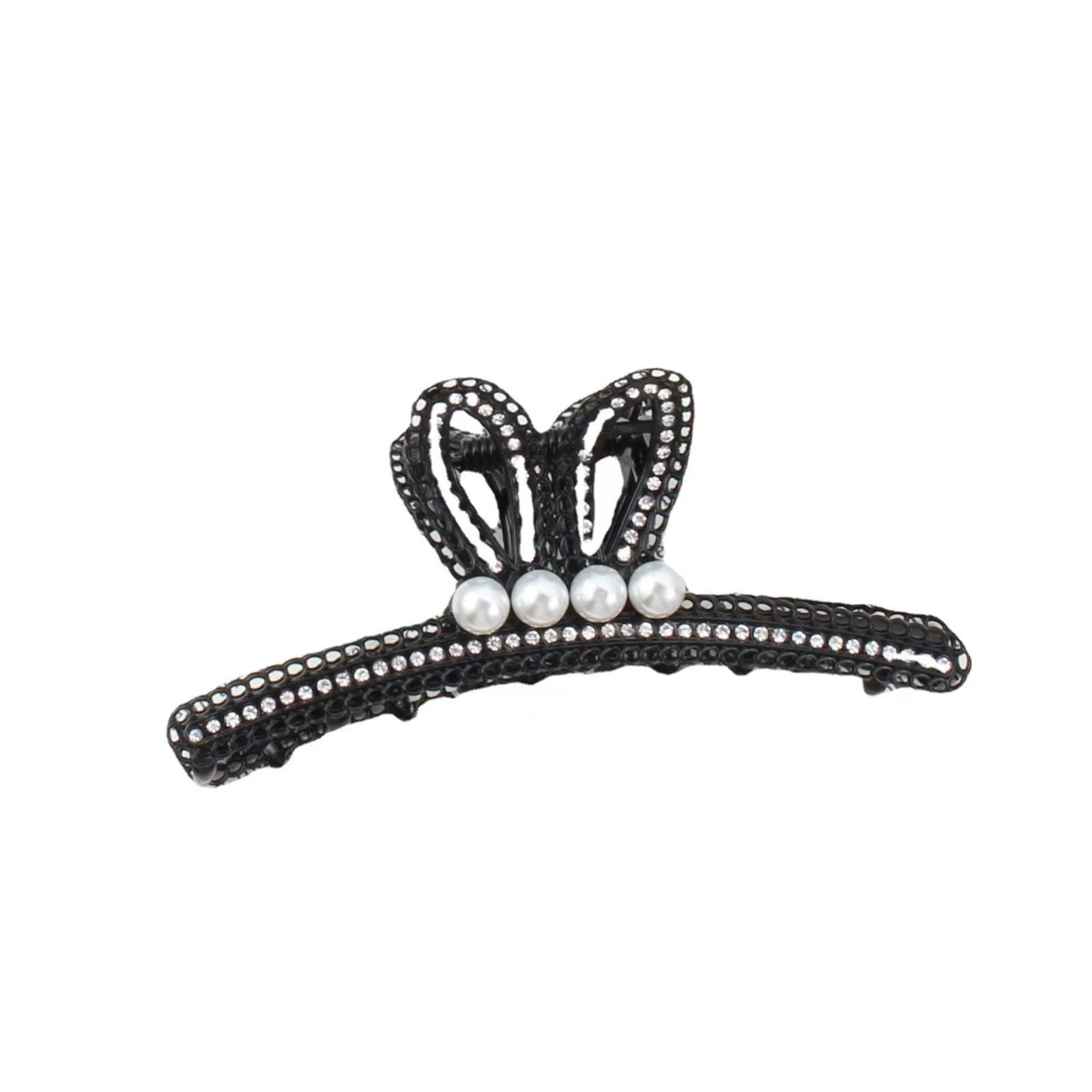 Casual Retro Bunny Ears Alloy Plating Inlay Rhinestones Pearl Hair Clip display picture 1