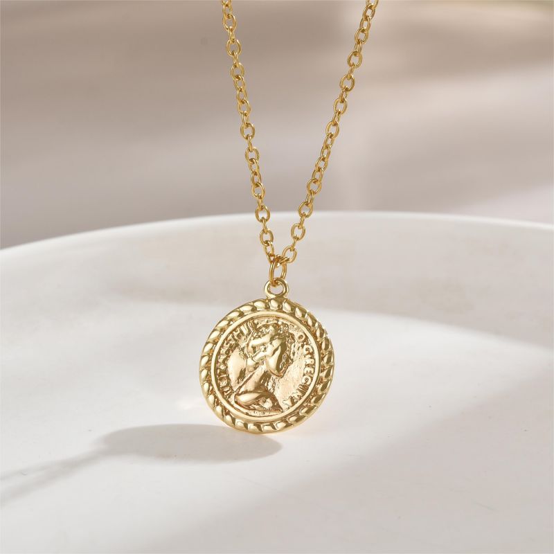 Simple Style Human Face Map Cat Stainless Steel Copper 18k Gold Plated Zircon Pendant Necklace In Bulk display picture 5