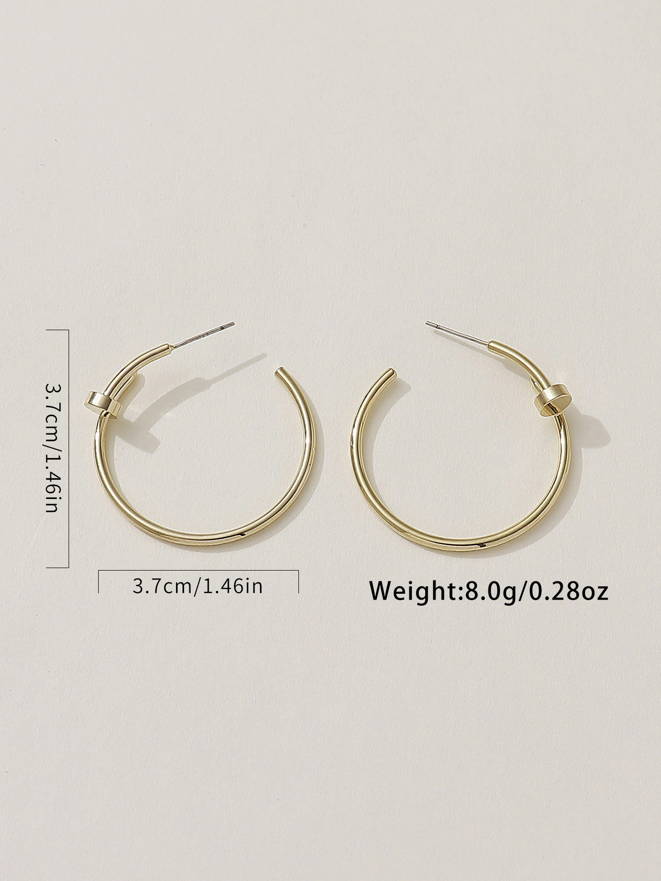 1 Pair Modern Style Classic Style Round Copper Hoop Earrings display picture 6