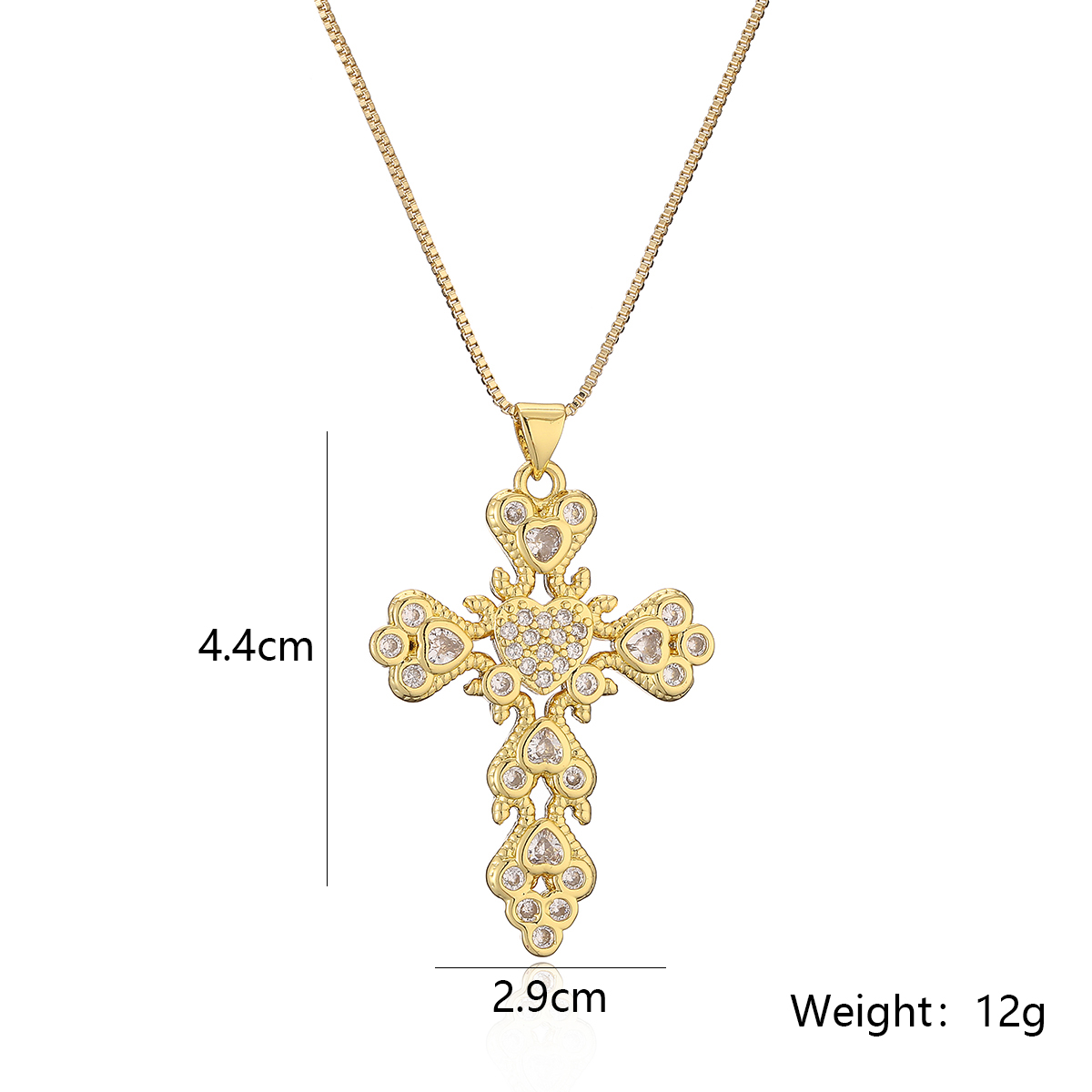 Rétro Style Simple Commuer Traverser Le Cuivre Placage Incruster Zircon Plaqué Or 18k Pendentif display picture 1