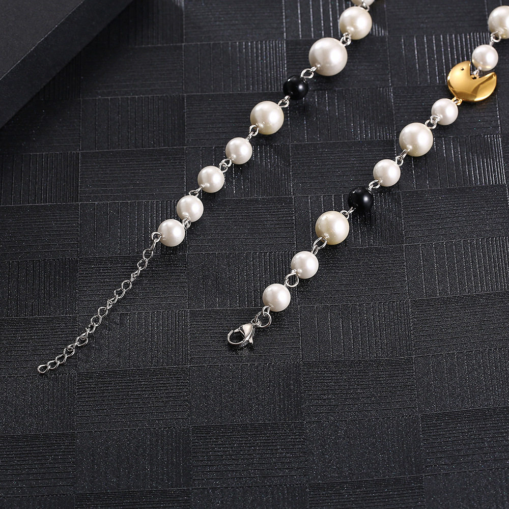 Hip-Hop Geometric 304 Stainless Steel Imitation Pearl 18K Gold Plated Unisex Necklace display picture 3
