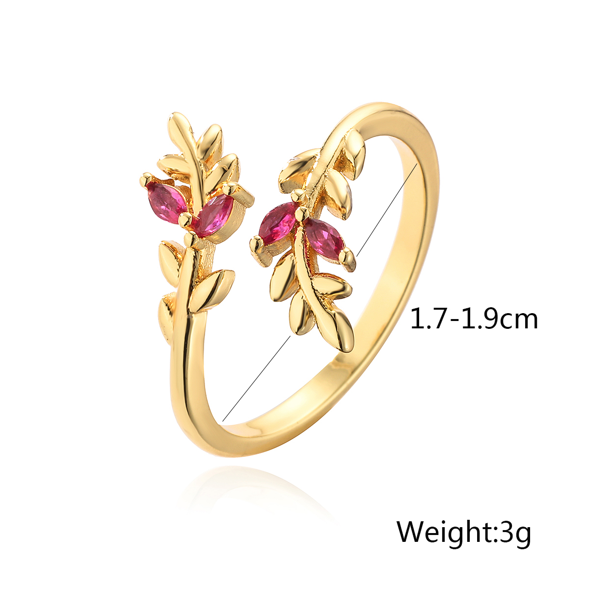 Simple Style Geometric Color Block Copper 18k Gold Plated Zircon Open Rings In Bulk display picture 1