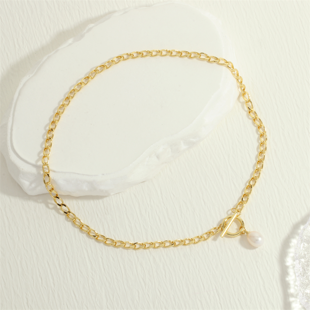 Retro Einfacher Stil Irregulär Runden Kupfer Überzug Inlay Zirkon 18 Karat Vergoldet Halsband display picture 5