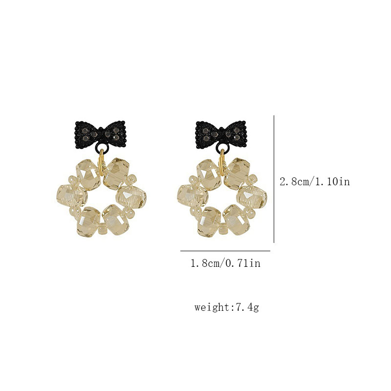 1 Pair Sweet Simple Style Bow Knot Inlay Alloy Crystal Drop Earrings display picture 1