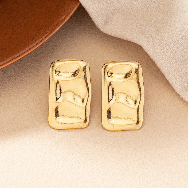 1 Pair Vintage Style Geometric Rectangle Plating Alloy Ear Studs display picture 2