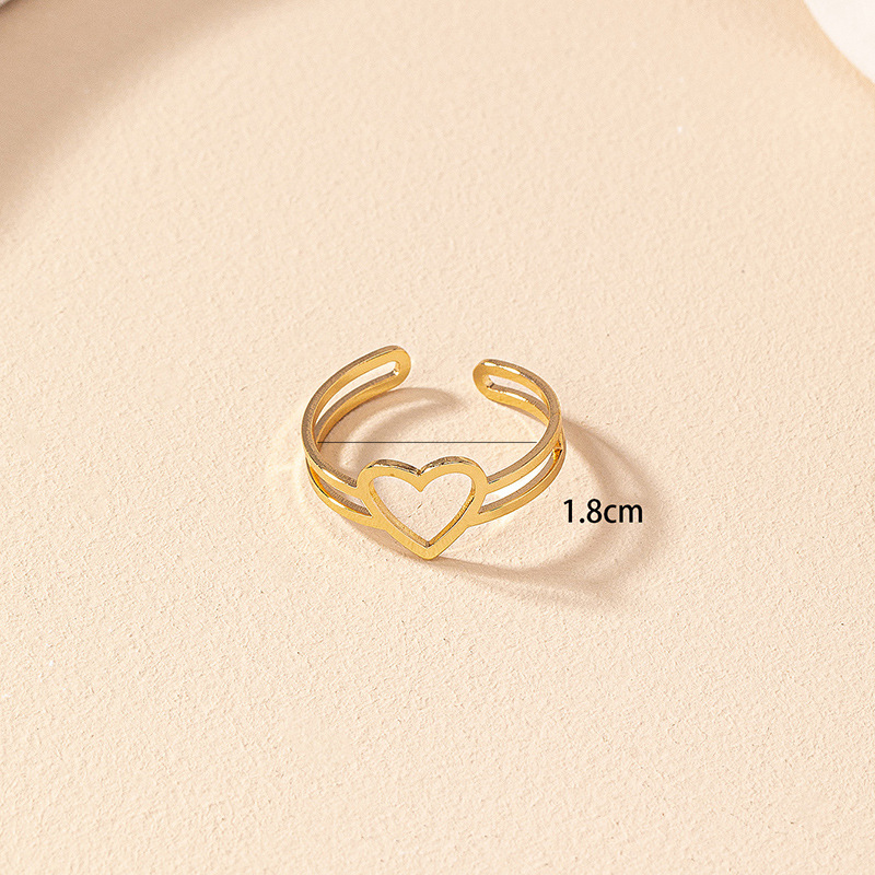 Simple Style Heart Shape Alloy Wholesale Open Rings display picture 1