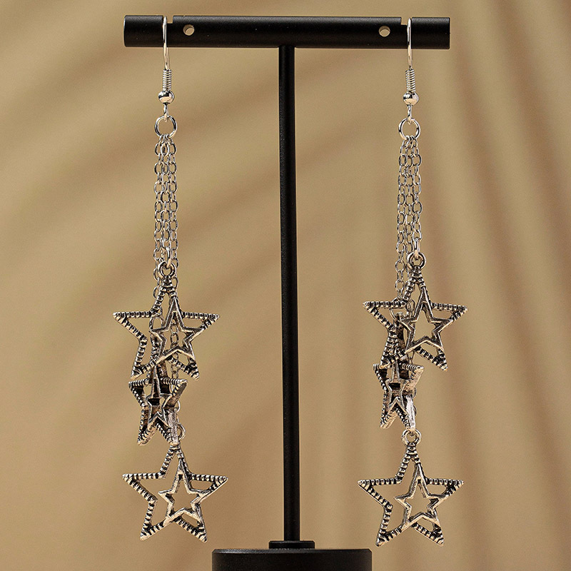 1 Pair Vintage Style Star Plating Alloy Drop Earrings display picture 2