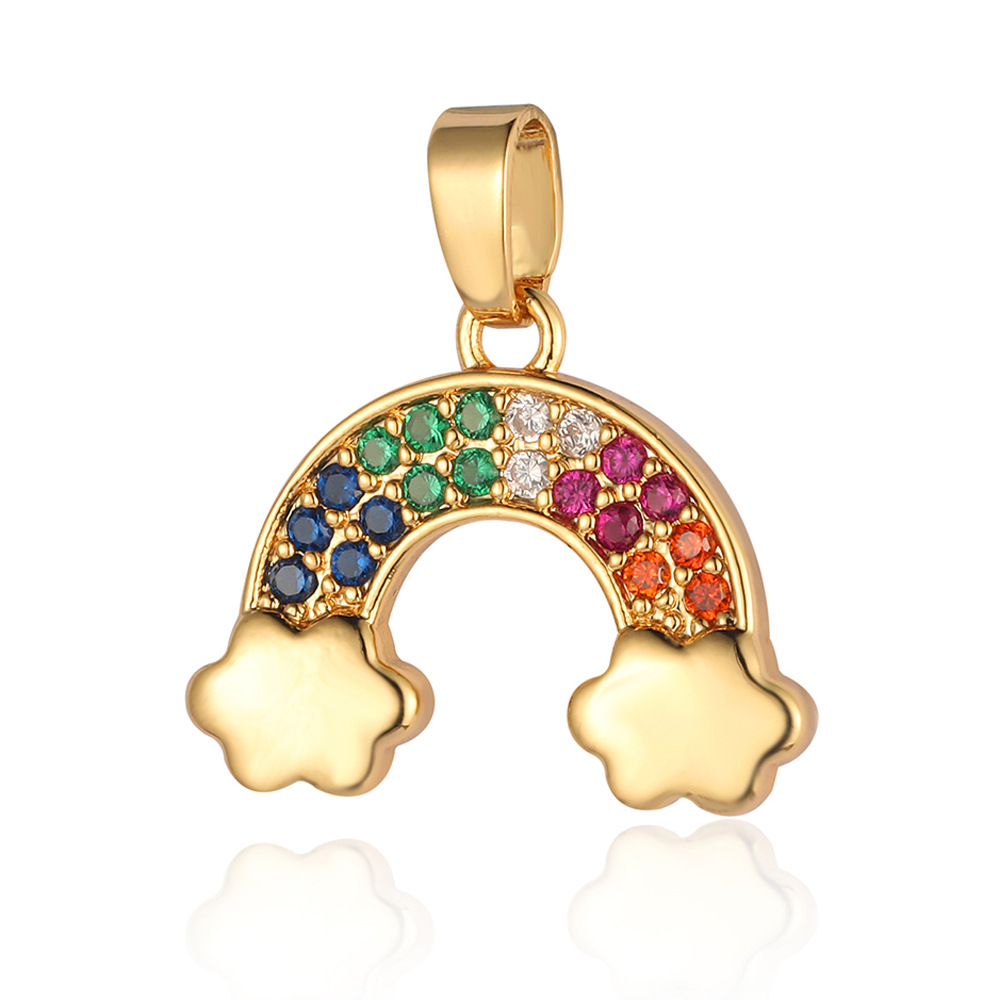 Luxurious Cross Leaves Gem Plating Inlay Zircon Gold Plated Jewelry Accessories display picture 2