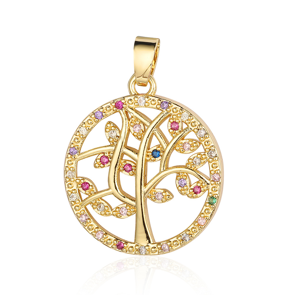Luxurious Cross Leaves Gem Plating Inlay Zircon Gold Plated Jewelry Accessories display picture 3