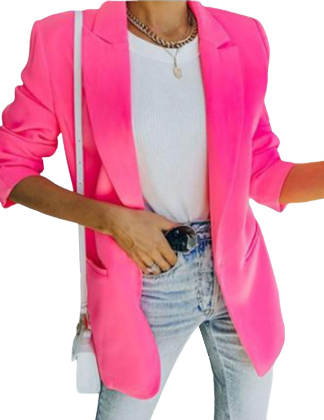 Women's Coat Long Sleeve Blazers Simple Style Solid Color display picture 4