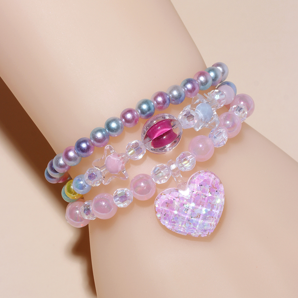 Princess Cute Sweet Hippocampus Flower Shell Arylic Resin Beaded Girl's Bracelets display picture 2