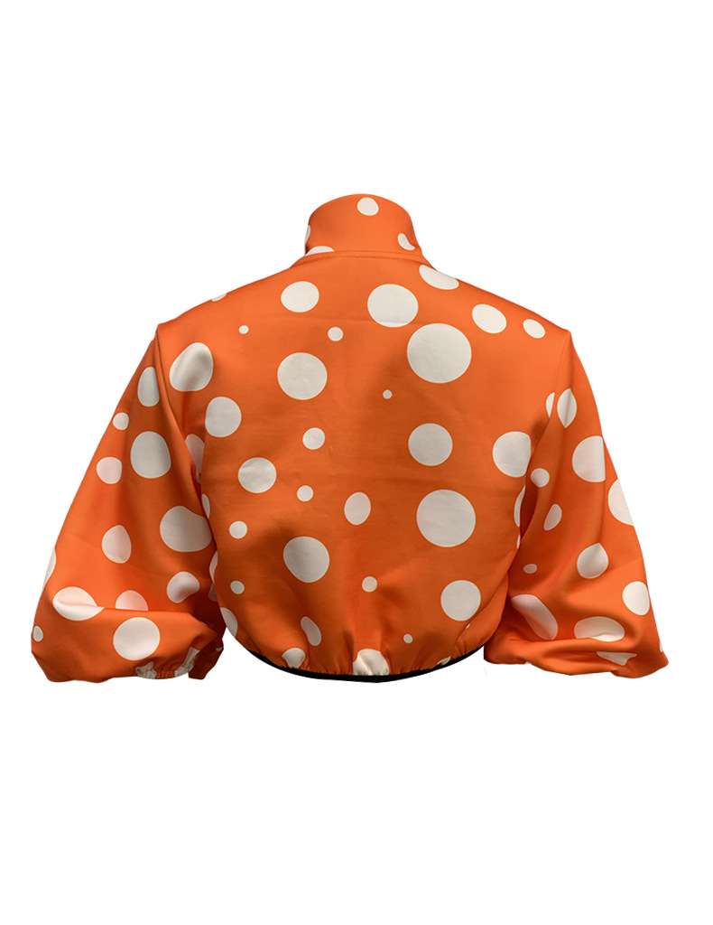 Women's Simple Style Polka Dots Printing Zipper Coat Jacket display picture 6
