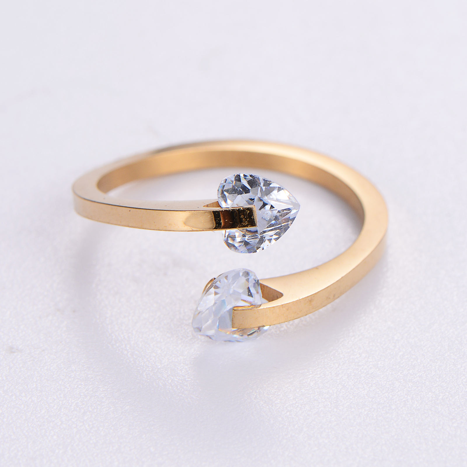 Simple Style Commute Geometric Stainless Steel Plating Inlay Zircon 18k Gold Plated Rose Gold Plated Rings display picture 6