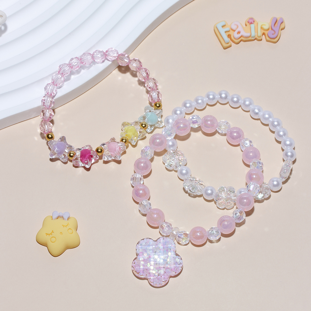 Princess Cute Sweet Hippocampus Flower Shell Arylic Resin Beaded Girl's Bracelets display picture 8