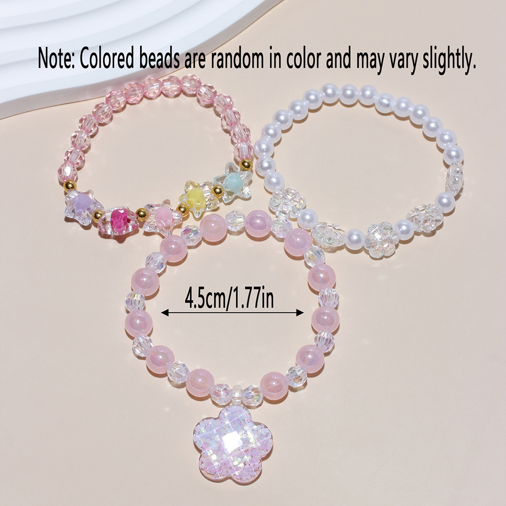 Princess Cute Sweet Hippocampus Flower Shell Arylic Resin Beaded Girl's Bracelets display picture 7