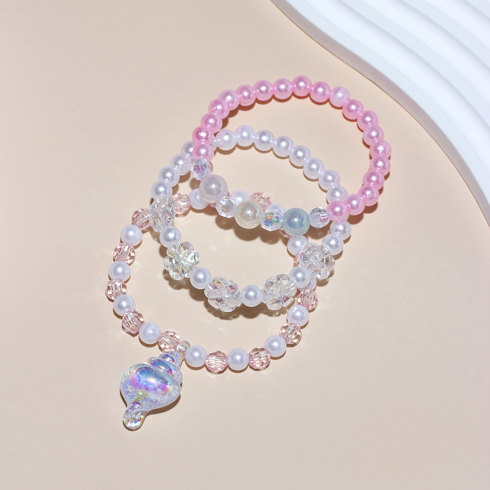 Princess Cute Sweet Hippocampus Flower Shell Arylic Resin Beaded Girl's Bracelets display picture 10