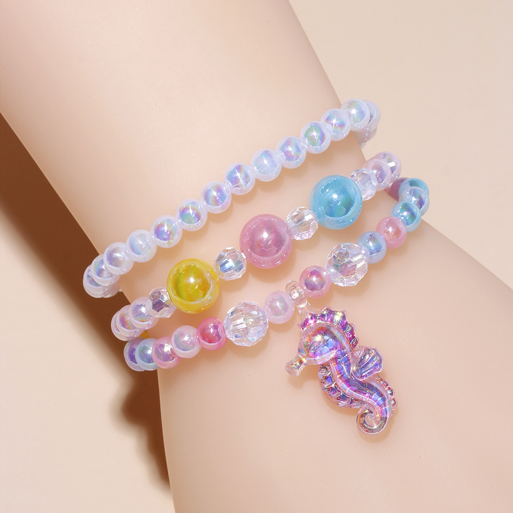 Princess Cute Sweet Hippocampus Flower Shell Arylic Resin Beaded Girl's Bracelets display picture 13