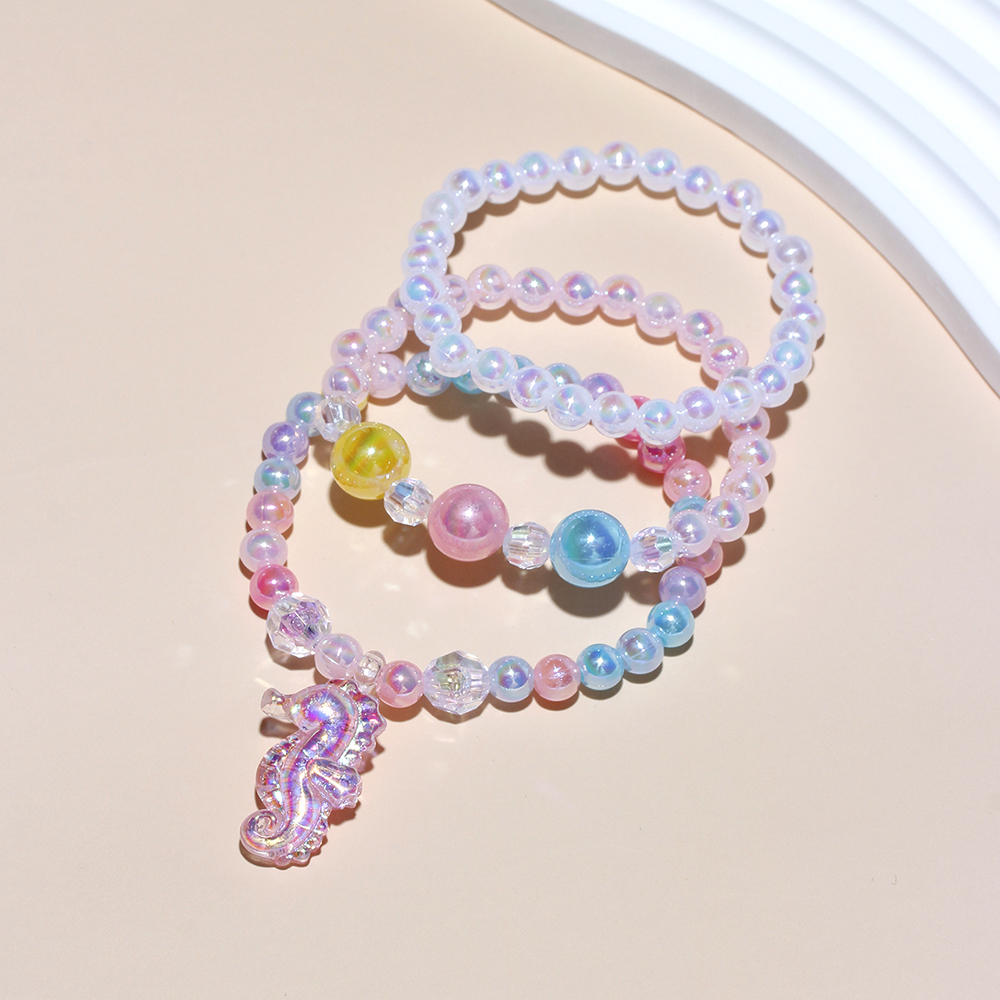 Princess Cute Sweet Hippocampus Flower Shell Arylic Resin Beaded Girl's Bracelets display picture 11