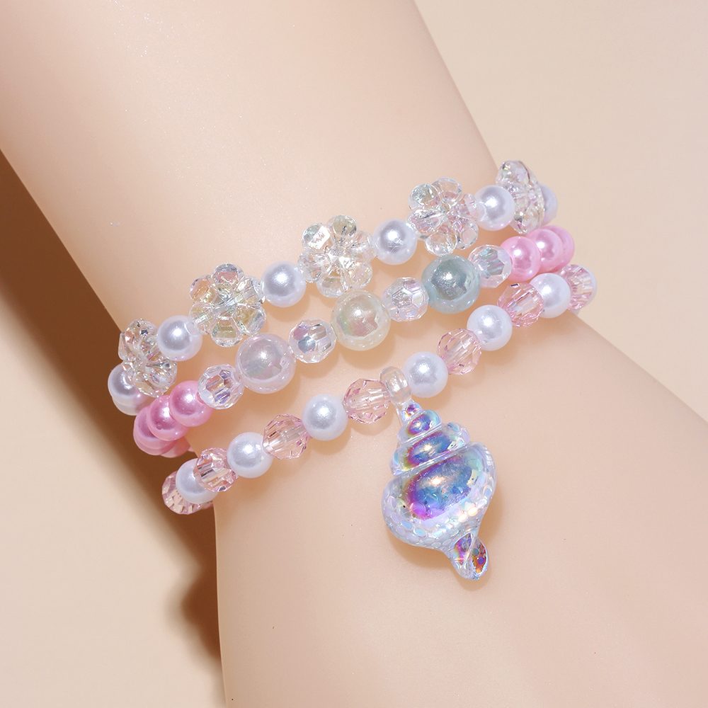 Princess Cute Sweet Hippocampus Flower Shell Arylic Resin Beaded Girl's Bracelets display picture 14