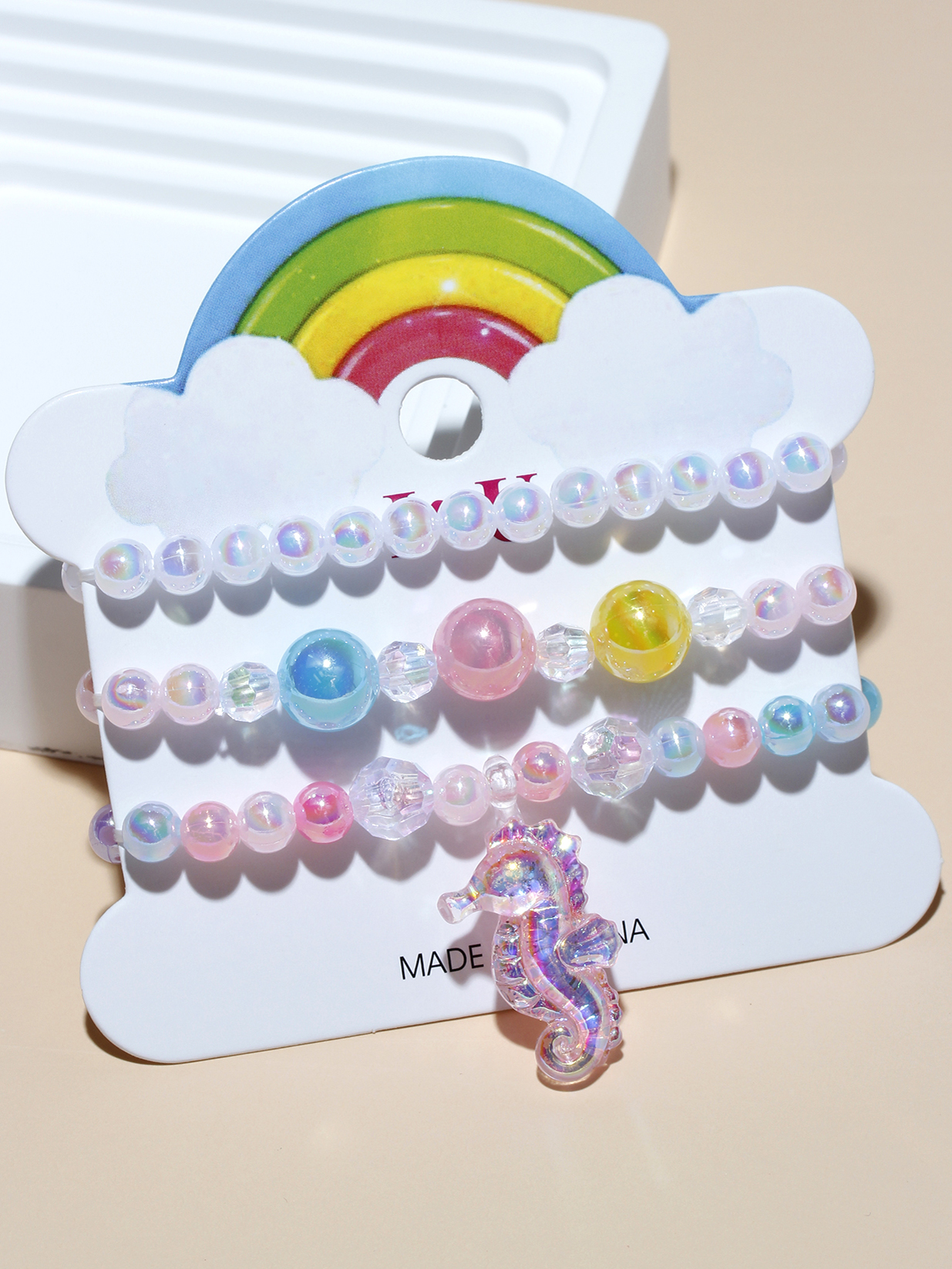 Princess Cute Sweet Hippocampus Flower Shell Arylic Resin Beaded Girl's Bracelets display picture 17